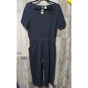 Old Navy Black Wide Leg Capri Jumpsuit Jumper
